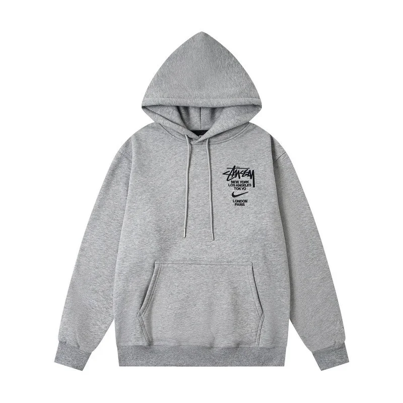 Grey pullover hoodie