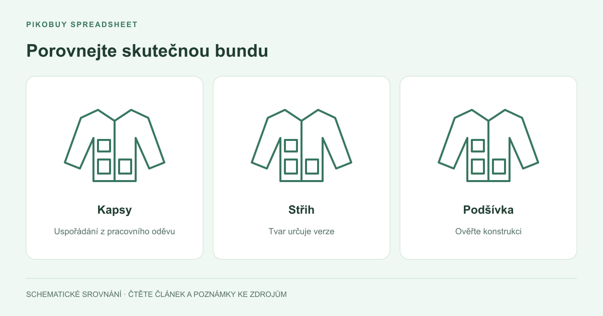 Porovnejte skutečnou bundu
