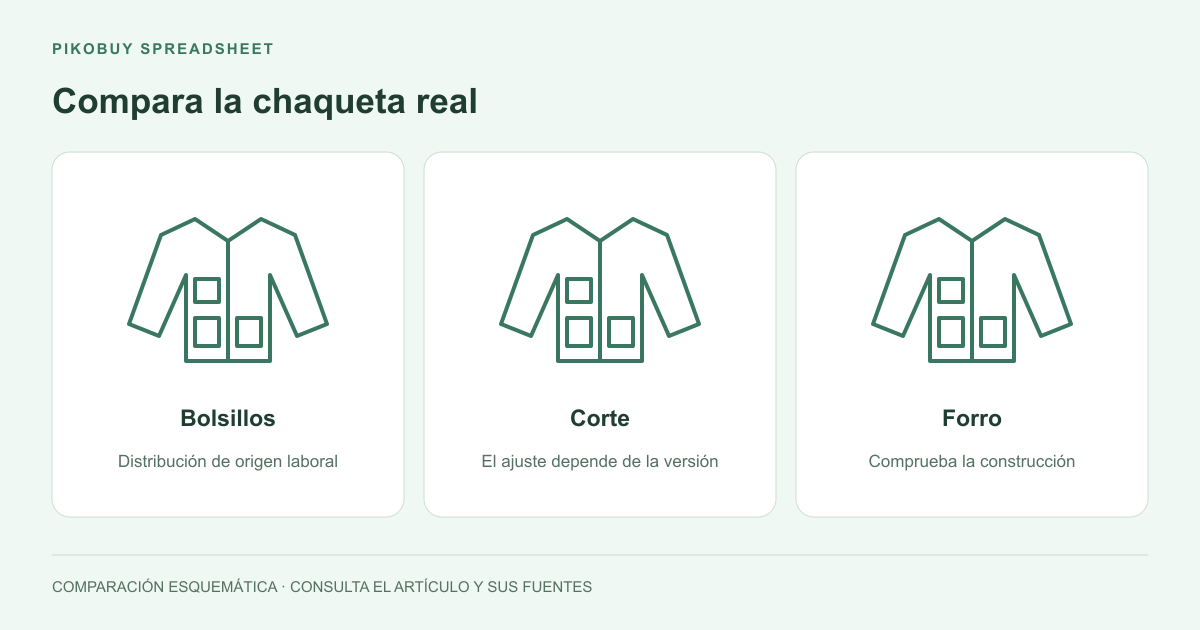 Compara la chaqueta real