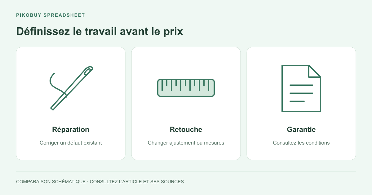 Définir le travail avant le prix