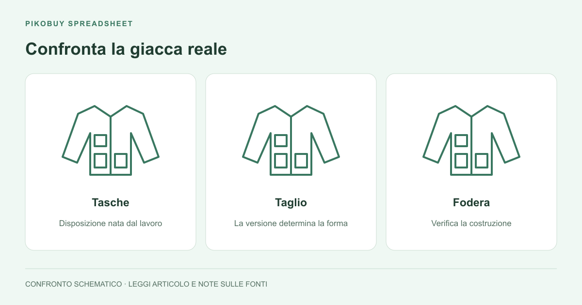 Confronta la giacca reale