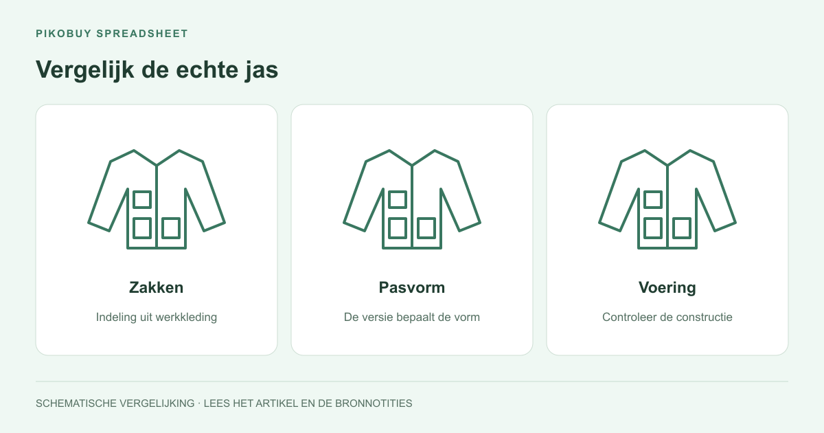 Vergelijk de echte jas