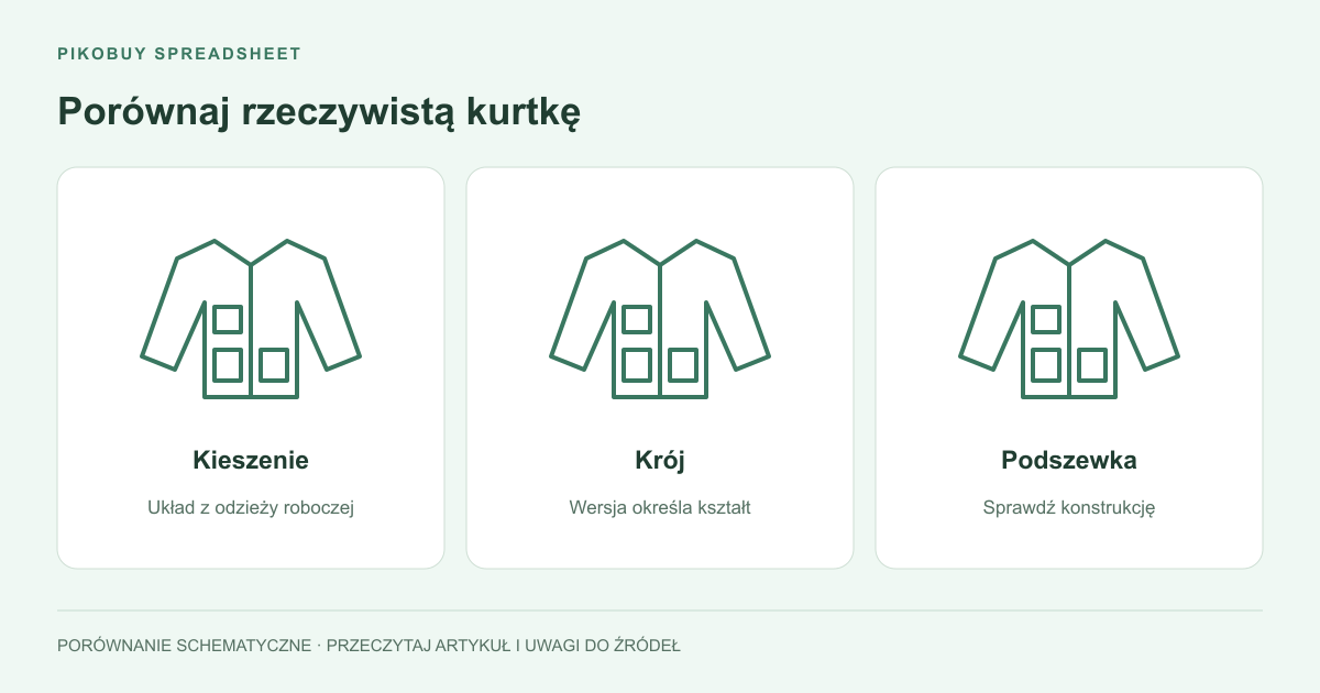 Porównaj rzeczywistą kurtkę