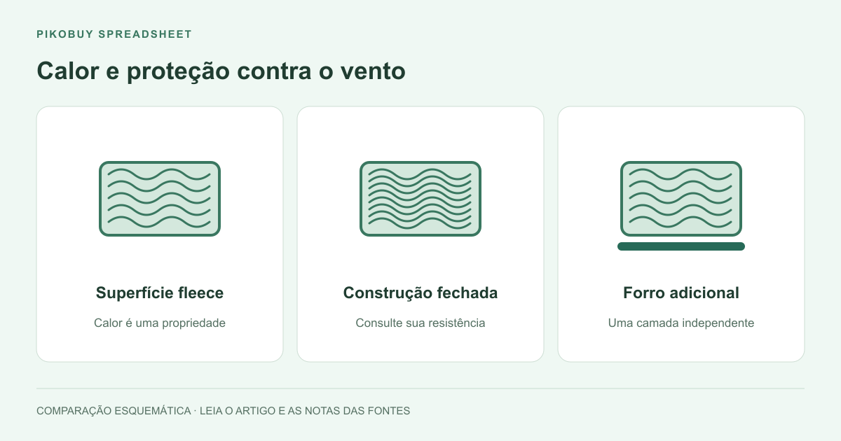 Calor e proteção contra o vento